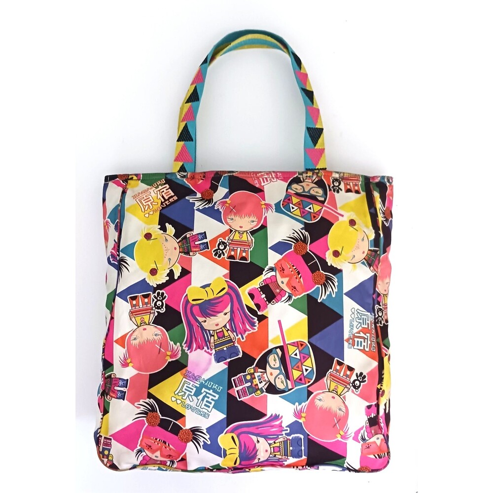 Harajuka Lovers Nylon Tote Bag Multicolor AOP 14X3X14